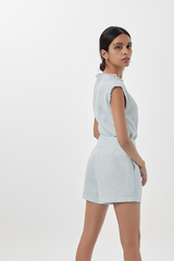 Ivy Tweed Top in Marine