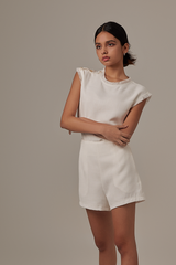 Ivy Tweed Top in White