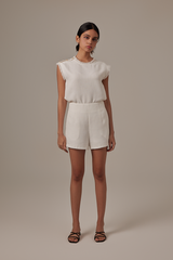 Ivy Tweed Top in White