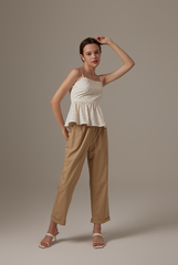 Ohera Floral Peplum Top in Daffodil