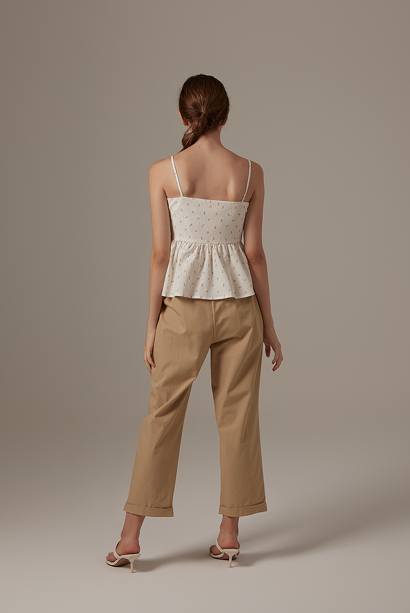 Ohera Floral Peplum Top in Daffodil