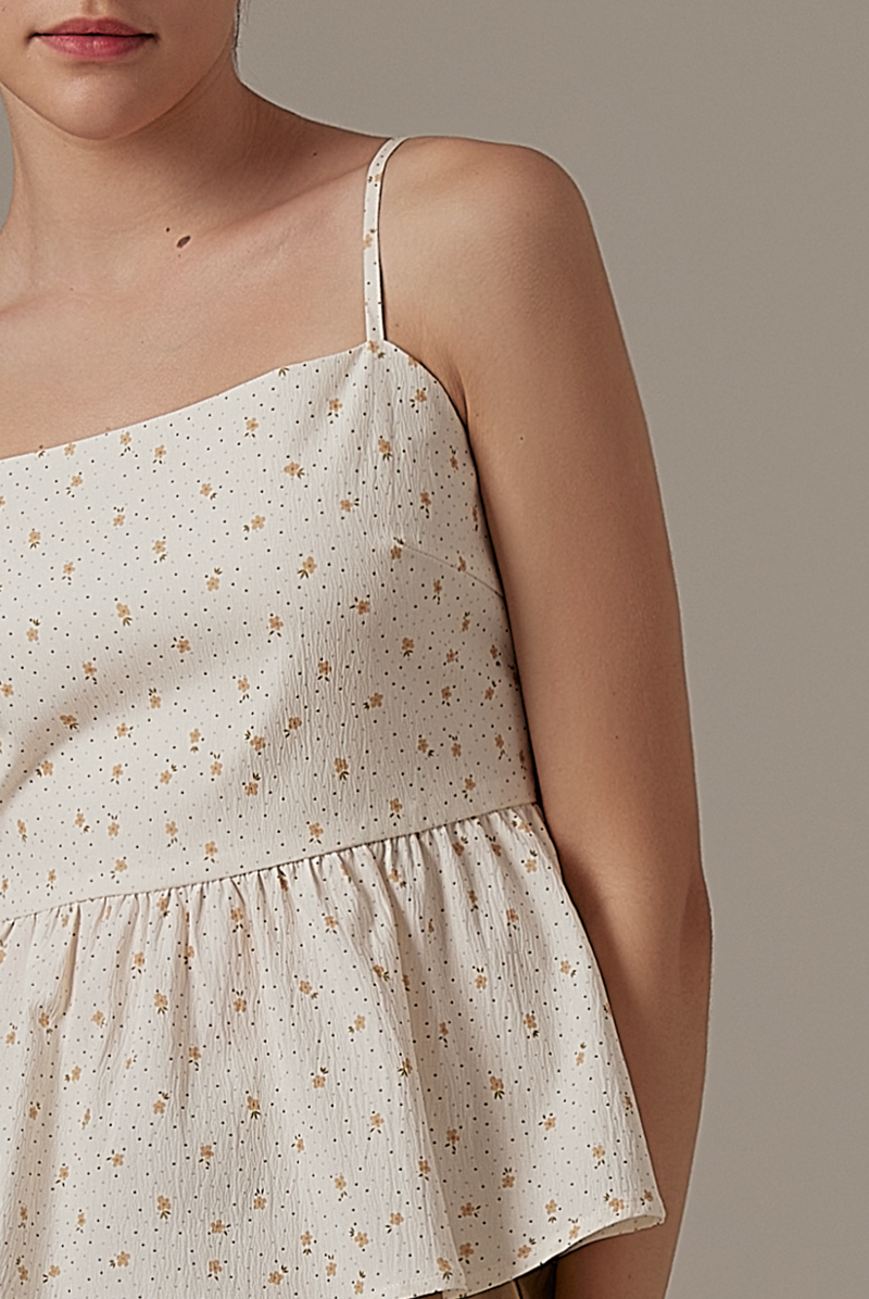 Ohera Floral Peplum Top in Daffodil