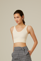 Thalia Racerback Bralette in Cream