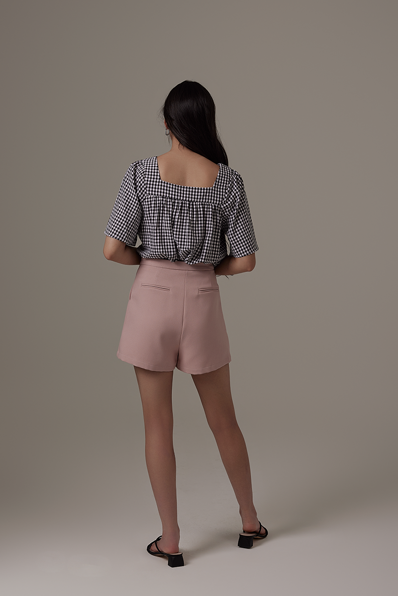 Remia Checkered Blouse in Black