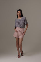 Remia Checkered Blouse in Black