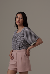 Remia Checkered Blouse in Black