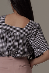 Remia Checkered Blouse in Black