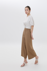 Velda Floral Knotted Top in Khaki
