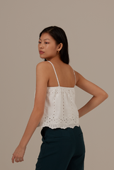 Kinara Floral Embroidered Top in White