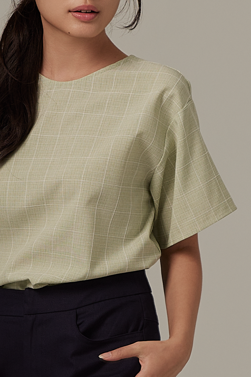 Ordens Boxy Top in Sage Green