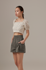 Vada Polka Dot Crop Top in White