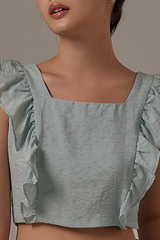 Jen Ruffled Top in Mint