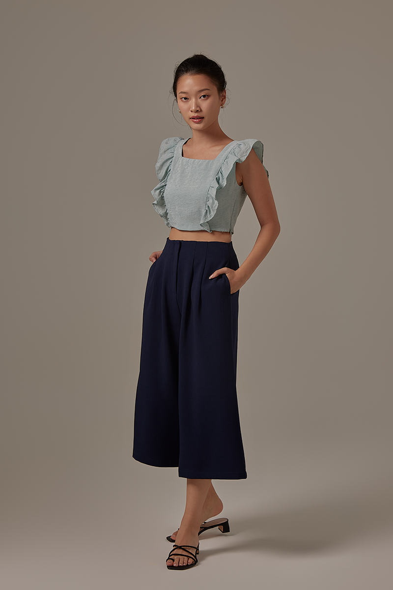 Jen Ruffled Top in Mint