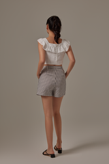 Jen Ruffled Top in White