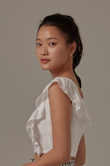 Jen Ruffled Top in White