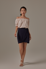Lesia Off-Shoulder Blouse in Powder