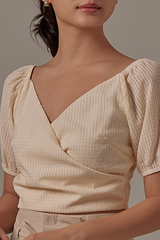 Ophelle Wrapped Crop Top in Butter