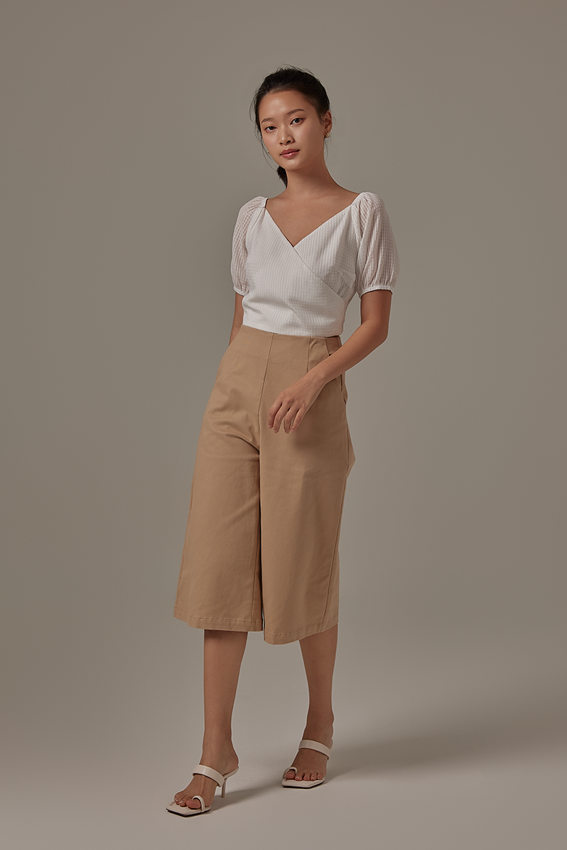 Ophelle Wrapped Crop Top in White