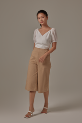 Ophelle Wrapped Crop Top in White