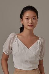 Ophelle Wrapped Crop Top in White