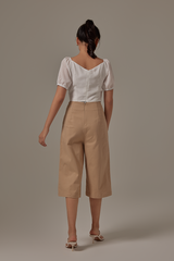 Ophelle Wrapped Crop Top in White
