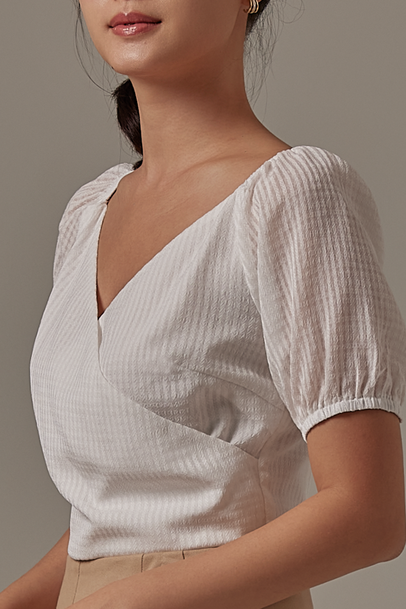 Ophelle Wrapped Crop Top in White