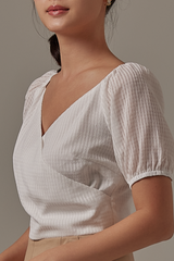 Ophelle Wrapped Crop Top in White