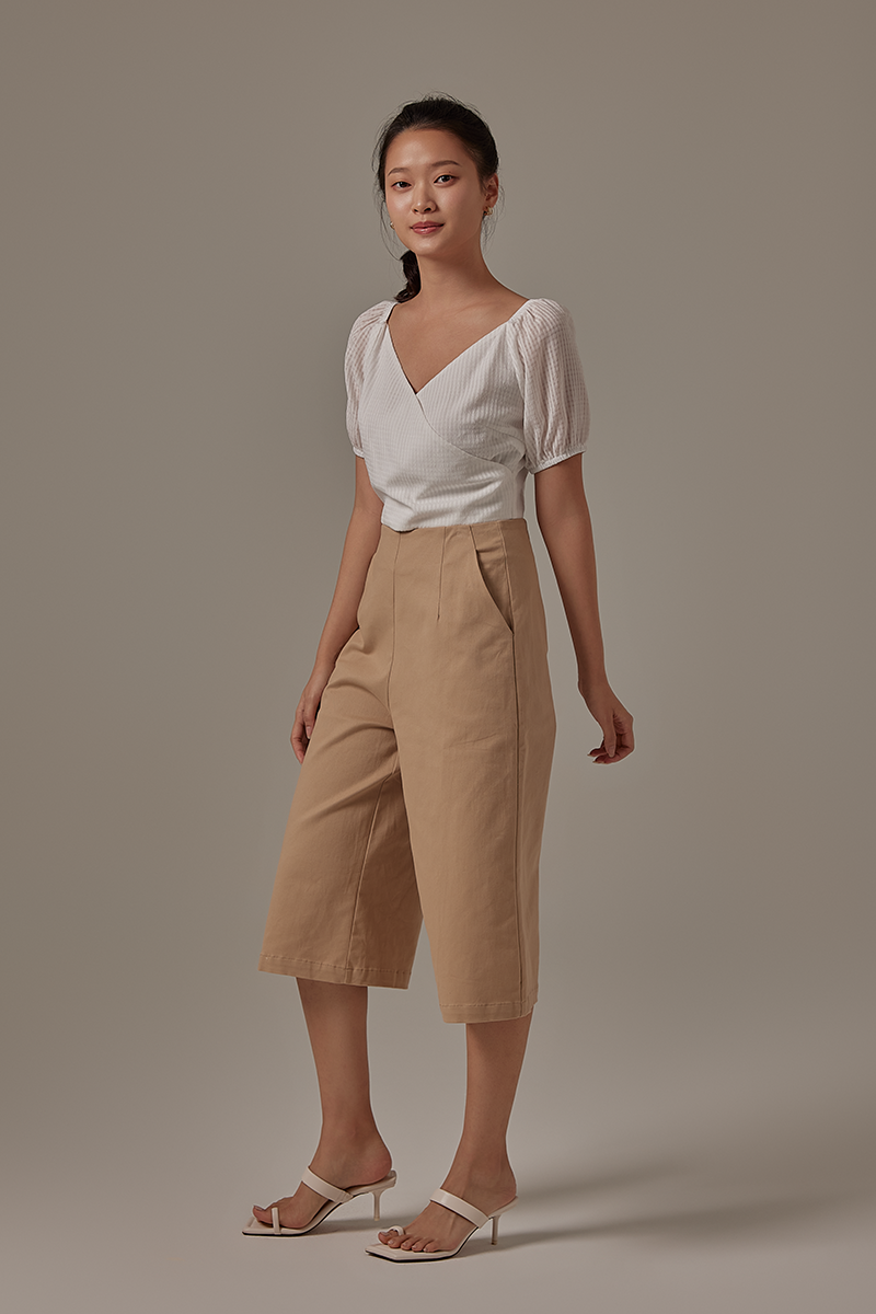 Ophelle Wrapped Crop Top in White