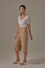 Ophelle Wrapped Crop Top in White