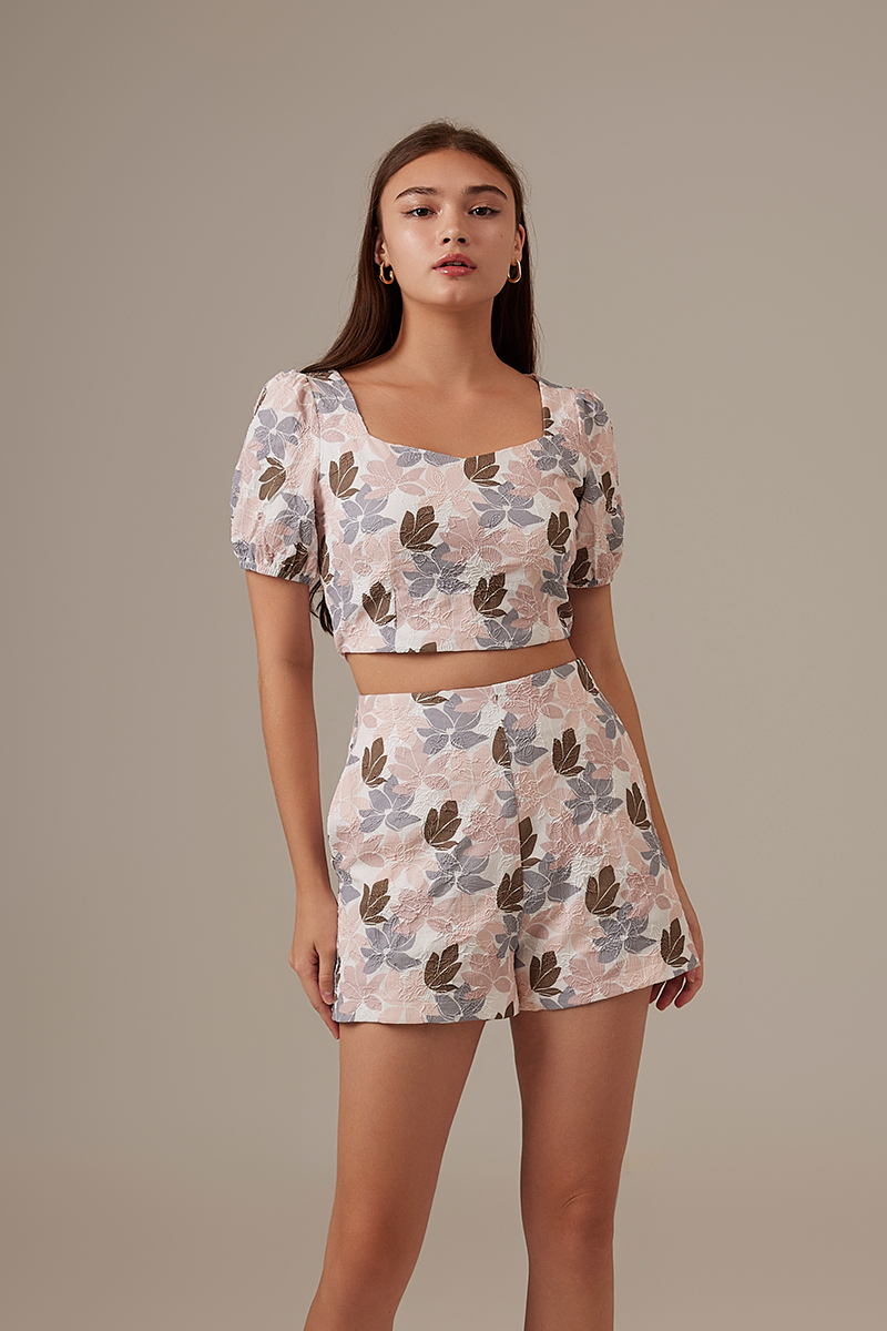 Celine Printed Top in Blush