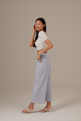 Geneva Front Twist Crop Top in White