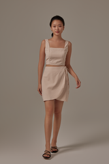 Wina Smocked Back Top in Beige