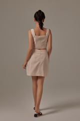 Wina Smocked Back Top in Beige