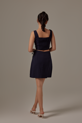 Wina Smocked Back Top in Midnight