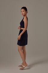 Wina Smocked Back Top in Midnight