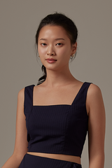 Wina Smocked Back Top in Midnight