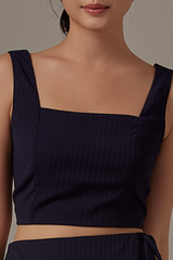 Wina Smocked Back Top in Midnight