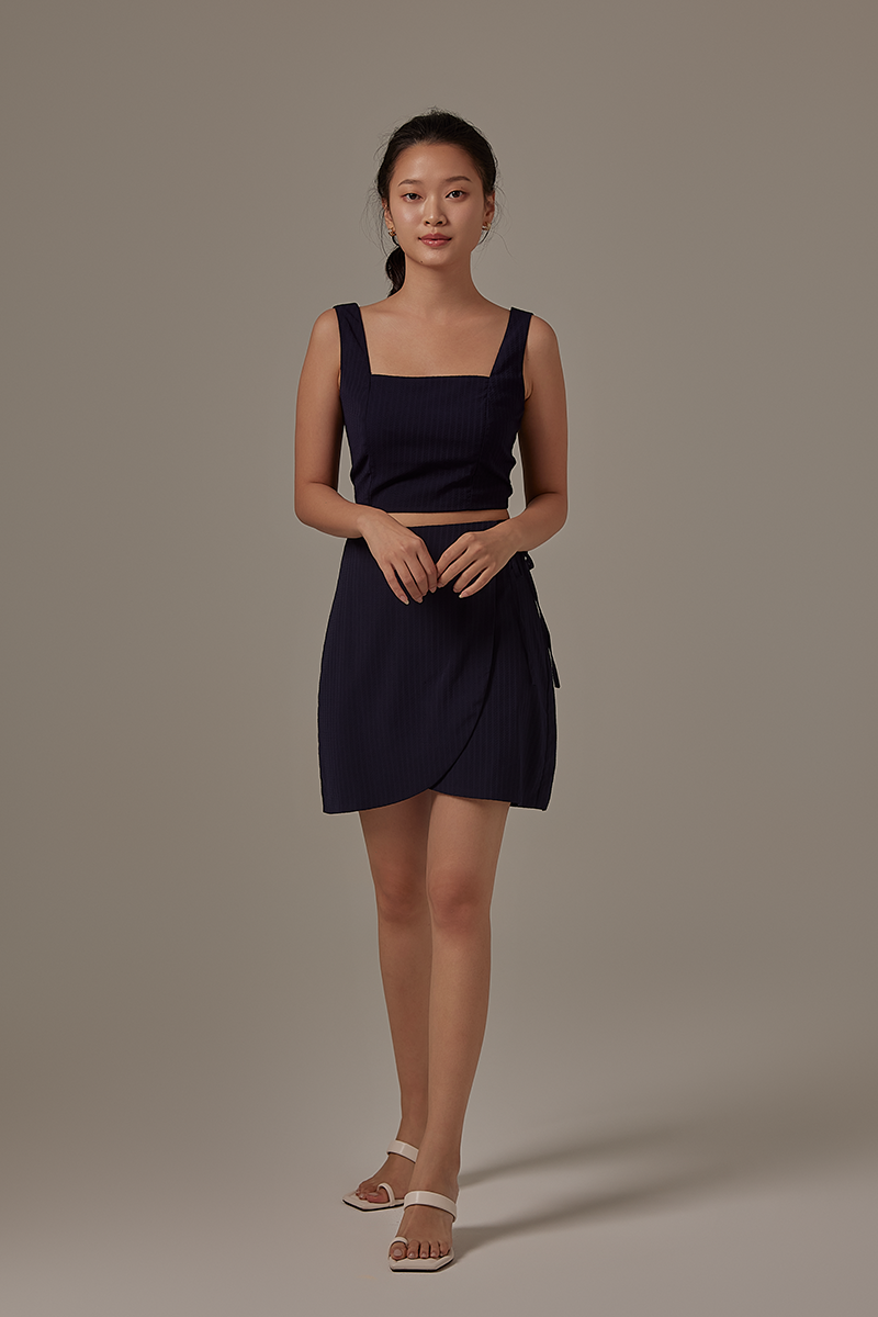 Wina Smocked Back Top in Midnight