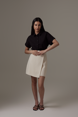 Alasna Button-Up Shirt in Black
