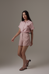 Alasna Button-Up Shirt in Dusty Pink
