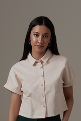 Alasna Button-Up Shirt in Rice
