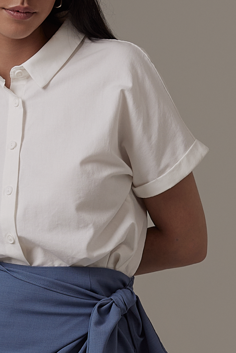 Alasna Button-Up Shirt in White