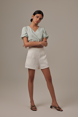 Leia Elasticated Crop Top in Mint