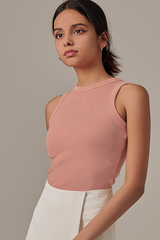 Adeline Halter Neck Top in Blush
