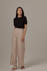 Liane Cable Knit Top in Black