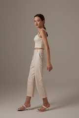 Aziel Cable Knit Tank Top in Cream