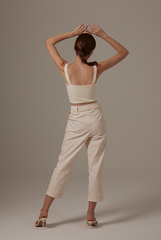 Aziel Cable Knit Tank Top in Cream
