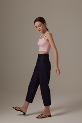 Aziel Cable Knit Tank Top in Pink