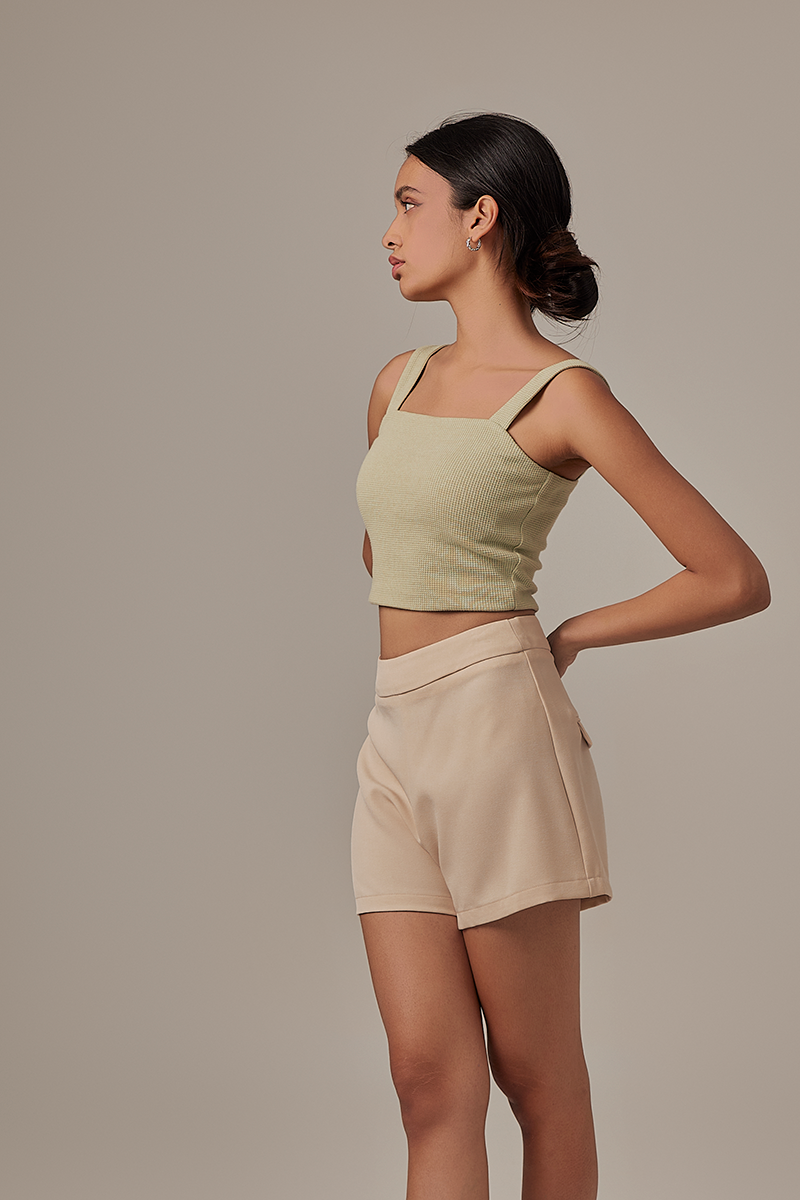 Sasha Waffle Textured Camisole in Pistachio