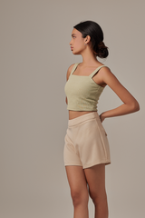 Sasha Waffle Textured Camisole in Pistachio